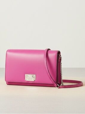 Kate Spade Hot Pink Saffiano Leather Wallet Crossbody Clutch